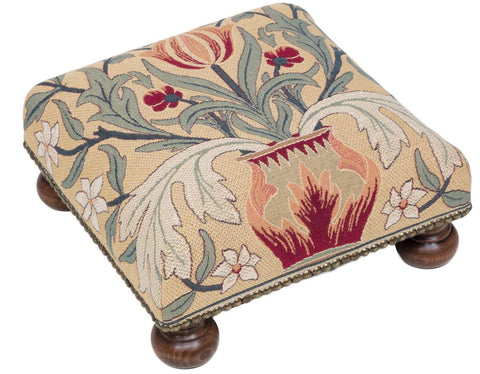 William Morris Flowerpot Tapestry Footstool