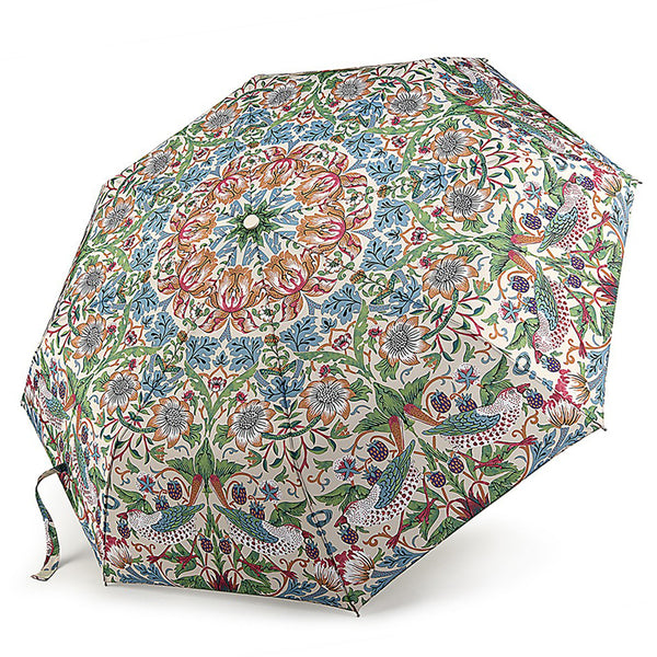 Morris & Co by Fulton Minilite-2 Strawberry Thief Cream Folding Umbrella