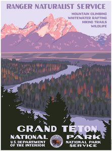 Vintage Reproduction of 1930s WPA Grand Teton National Park Poster